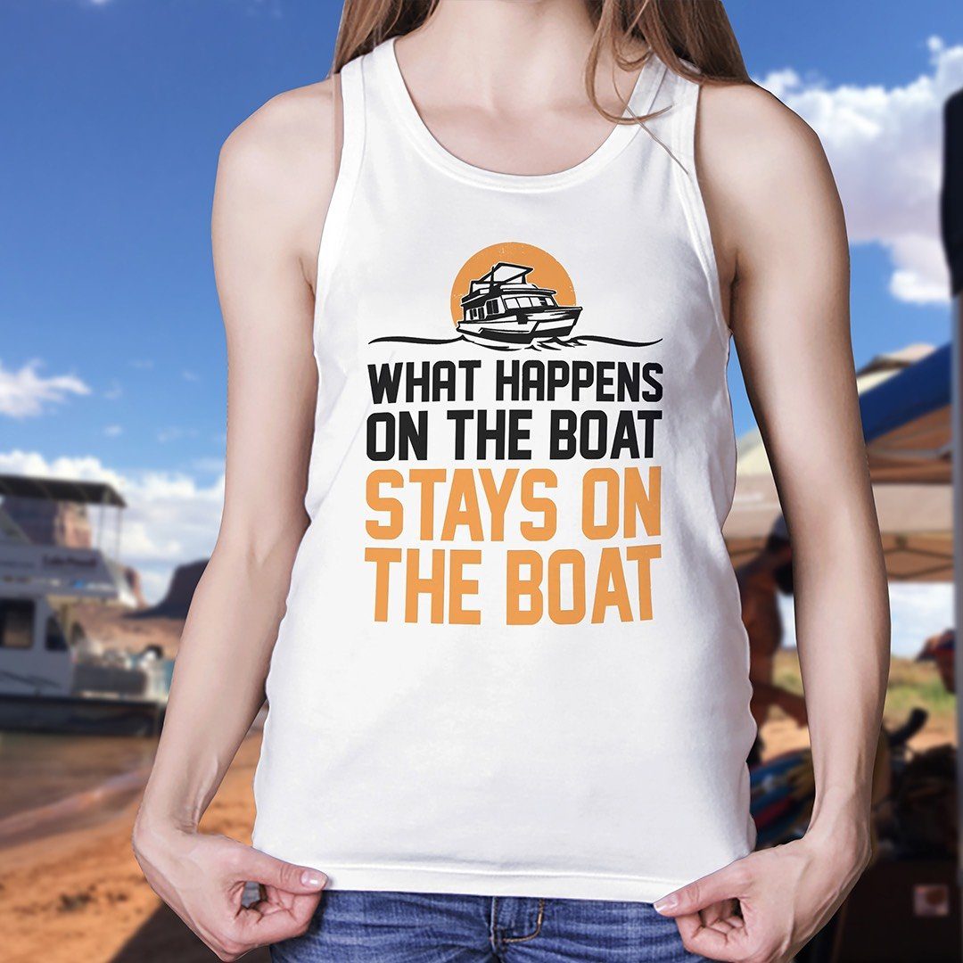 What Happens On The Boat Stays On The Boat Women's Premium Racerback Tank - Houseboat Kings