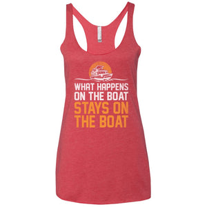 What Happens On The Boat Stays On The Boat Women's Premium Racerback Tank - Houseboat Kings
