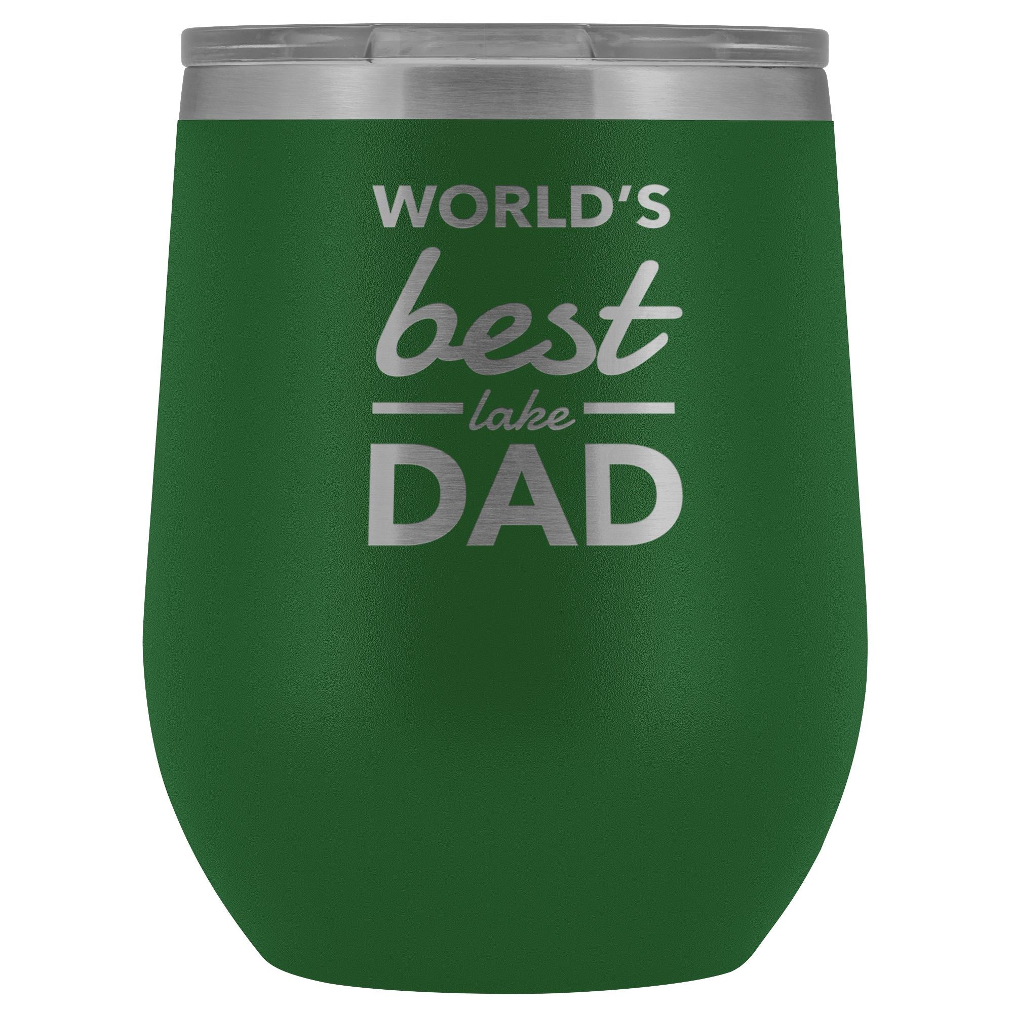 World's Best Lake Dad Wine Tumbler | Laser Etched - Houseboat Kings