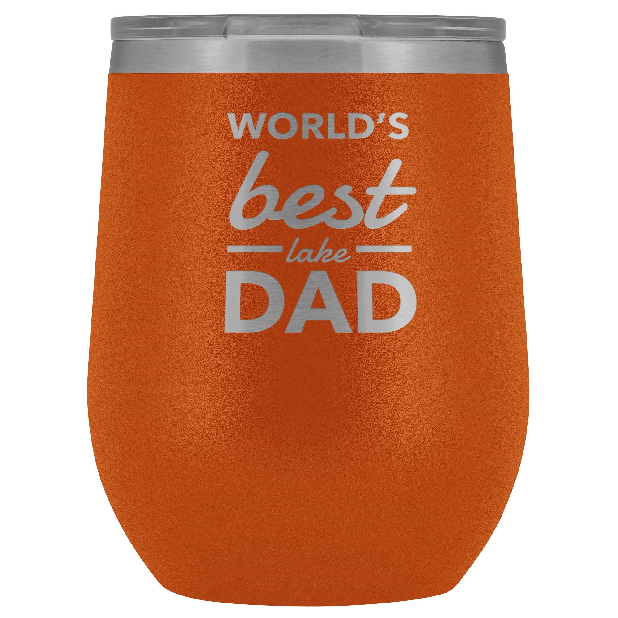 World's Best Lake Dad Wine Tumbler | Laser Etched - Houseboat Kings