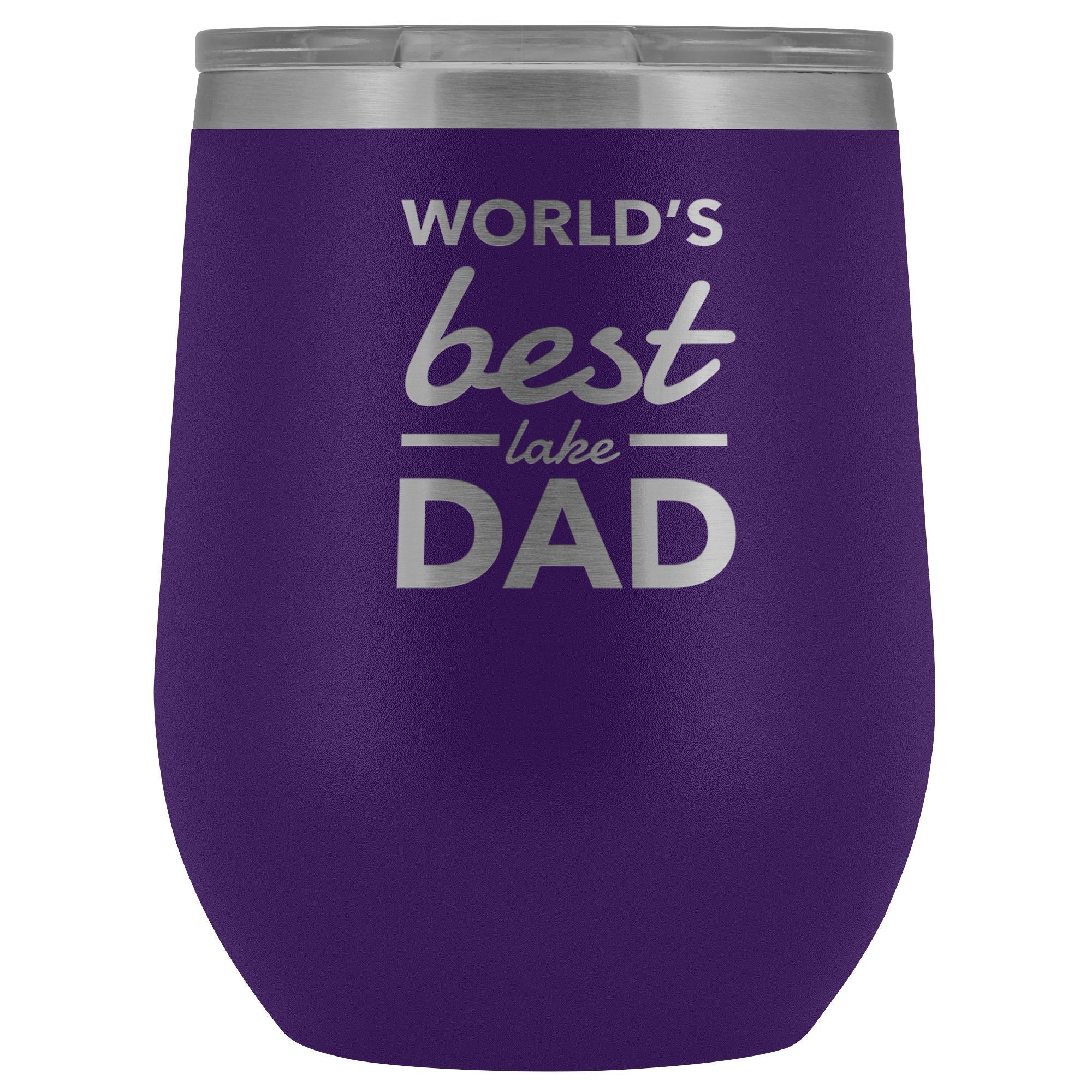 World's Best Lake Dad Wine Tumbler | Laser Etched - Houseboat Kings