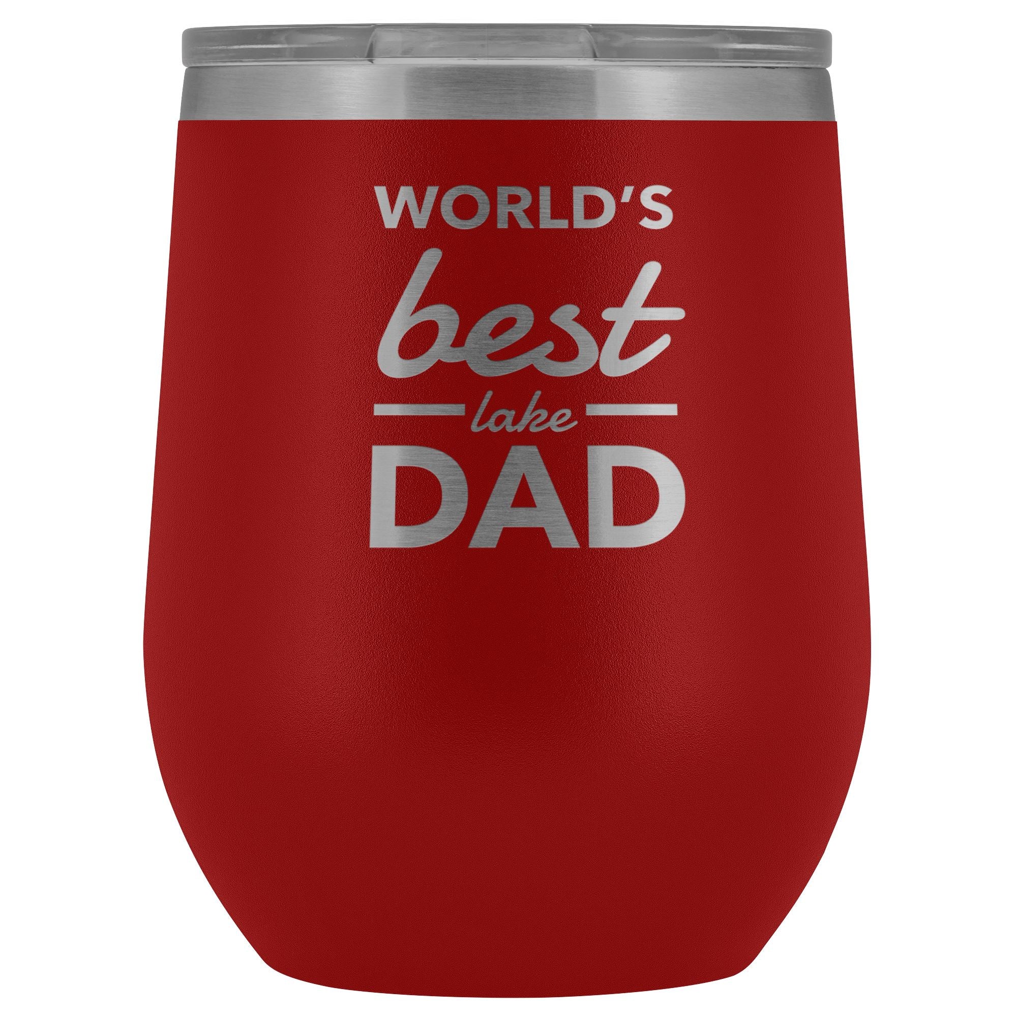 World's Best Lake Dad Wine Tumbler | Laser Etched - Houseboat Kings