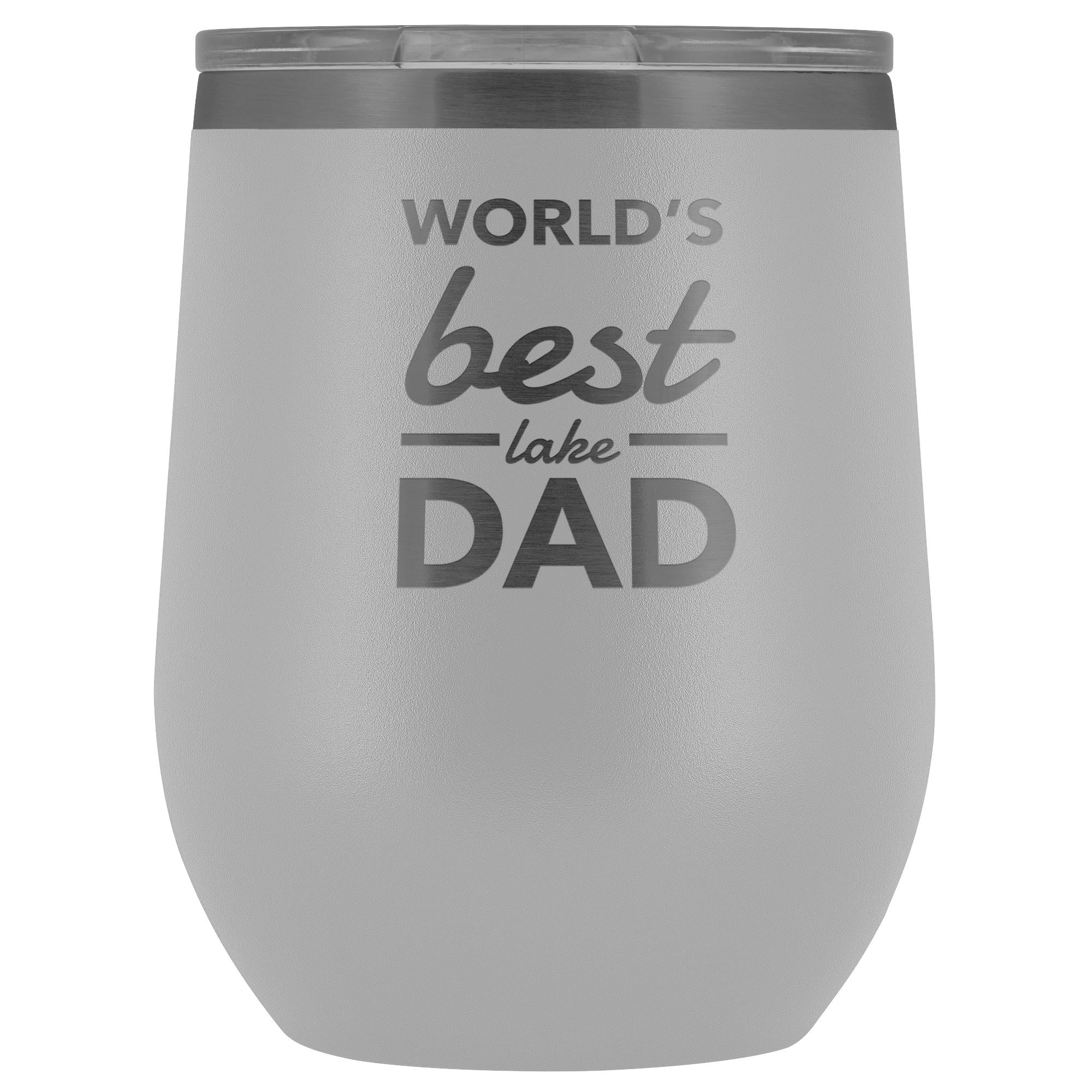 World's Best Lake Dad Wine Tumbler | Laser Etched - Houseboat Kings