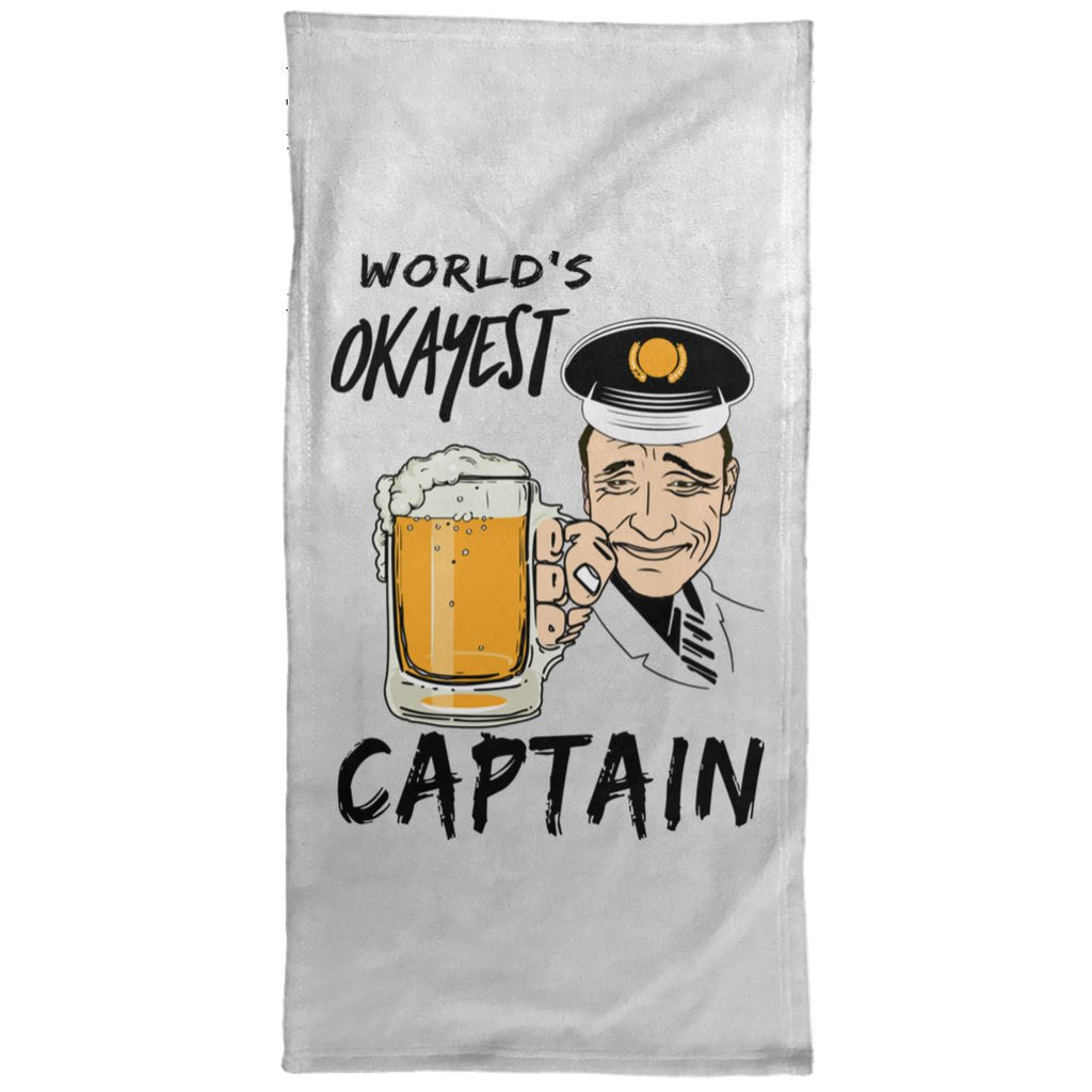 World's Okayest Captain - Jesse Hand Towel - 15x30 - Houseboat Kings