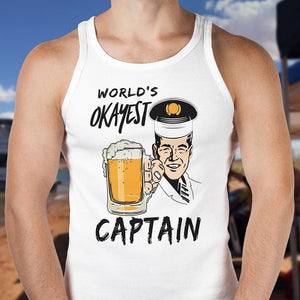 World's Okayest Captain Men's Premium Tank Top - Houseboat Kings