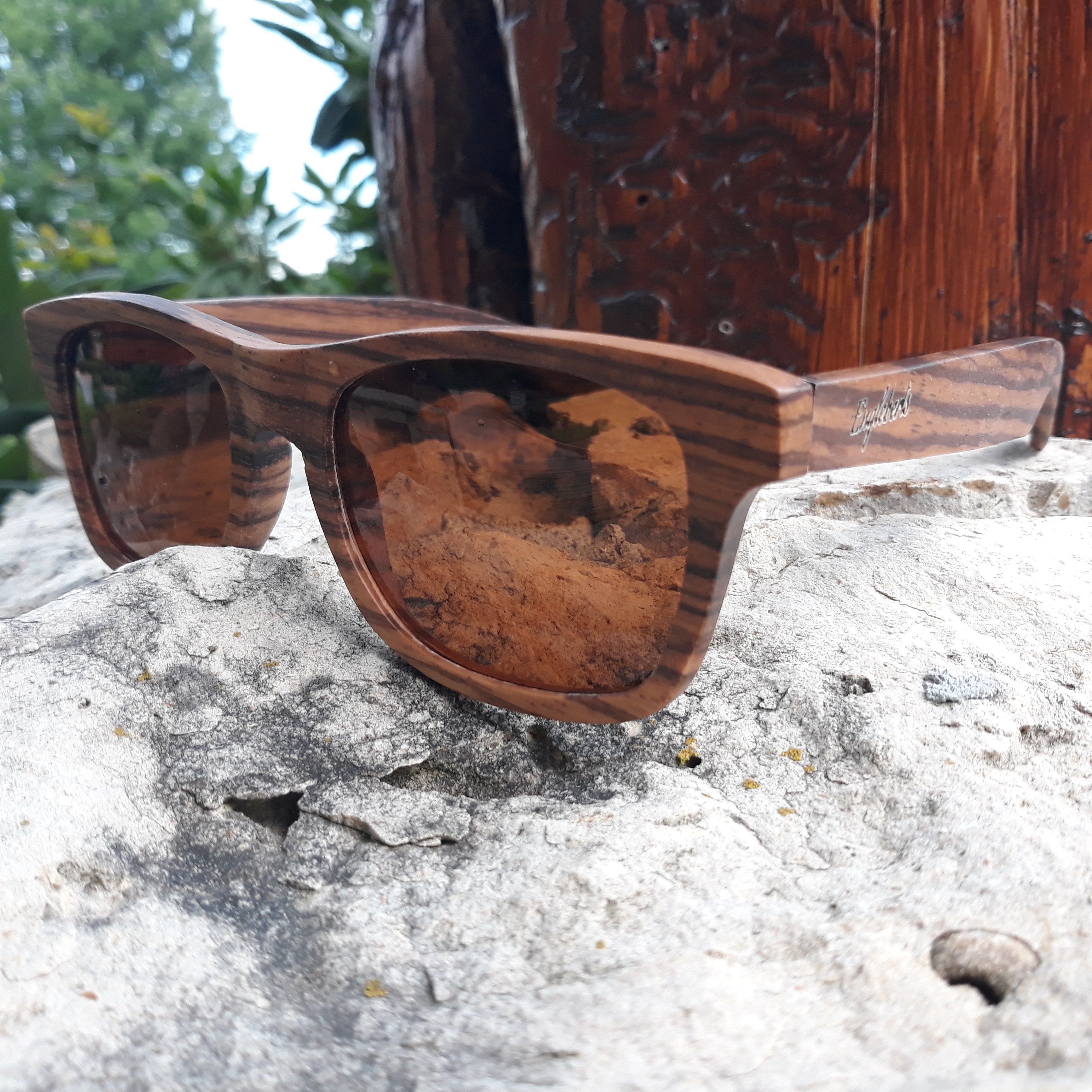 Zebrawood Full Frame Polarized Sunglasses Sunglasses 