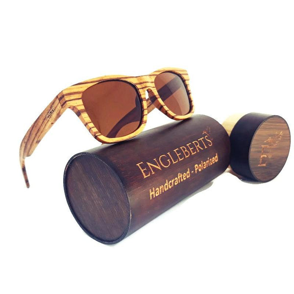 Zebrawood Full Frame Polarized Sunglasses with Case– Houseboat Kings