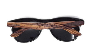 Zebrawood Sunglasses, Stars and Bars, Polarized, Handcrafted Sunglasses 