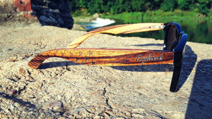 Zebrawood Sunglasses, Stars and Bars, Polarized, Handcrafted Sunglasses 