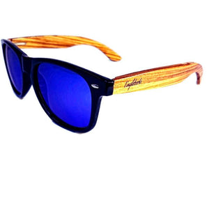 Zebrawood Sunglasses with Blue Polarized Lenses and Case Sunglasses 